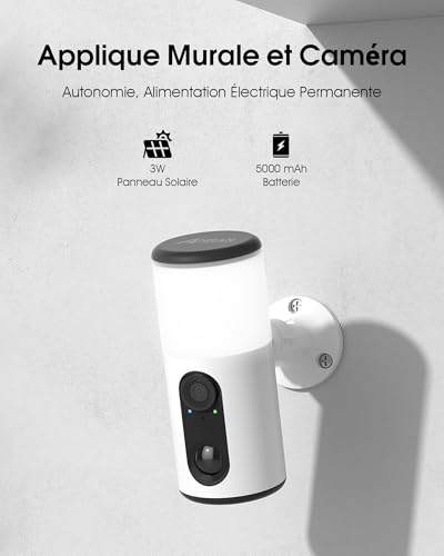 ANRAN Caméra Surveillance Exterieure WiFi Sans Fil, 3MP, Lumens Projecteur, Vision Nocturne Couleur, PIR Détection Mouve