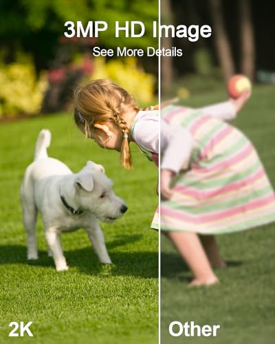 ANRAN 2K Caméra Surveillance WiFi sans Fil Batterie, Extérieure/Intérieure, Sirène d'alarme, Vision Nocturne Couleur, Au