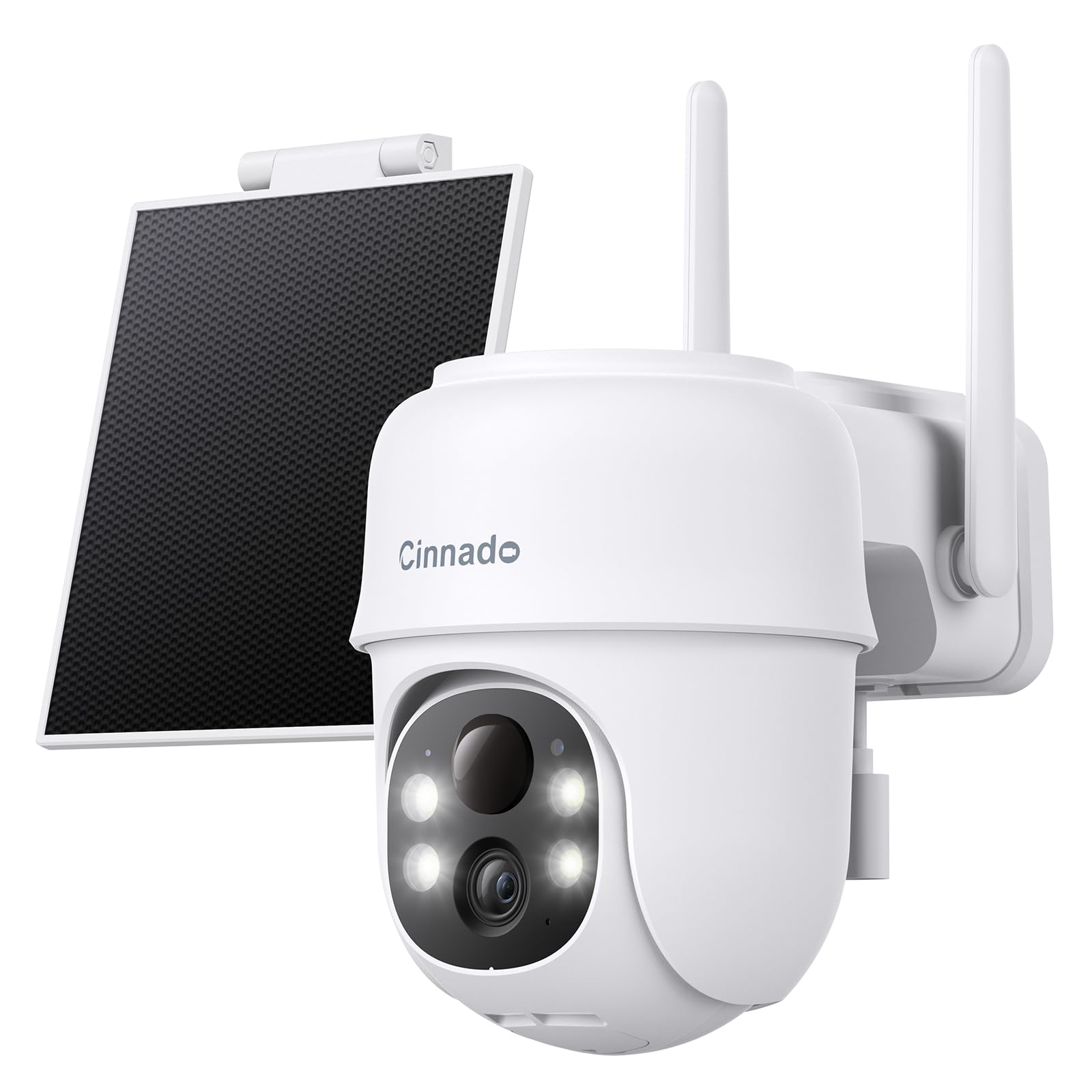 Cinnado Caméra de Surveillance Exterieure WiFi Solaire - 2K Caméra de Surveillance Extérieur avec Panneau Solaire, Détec