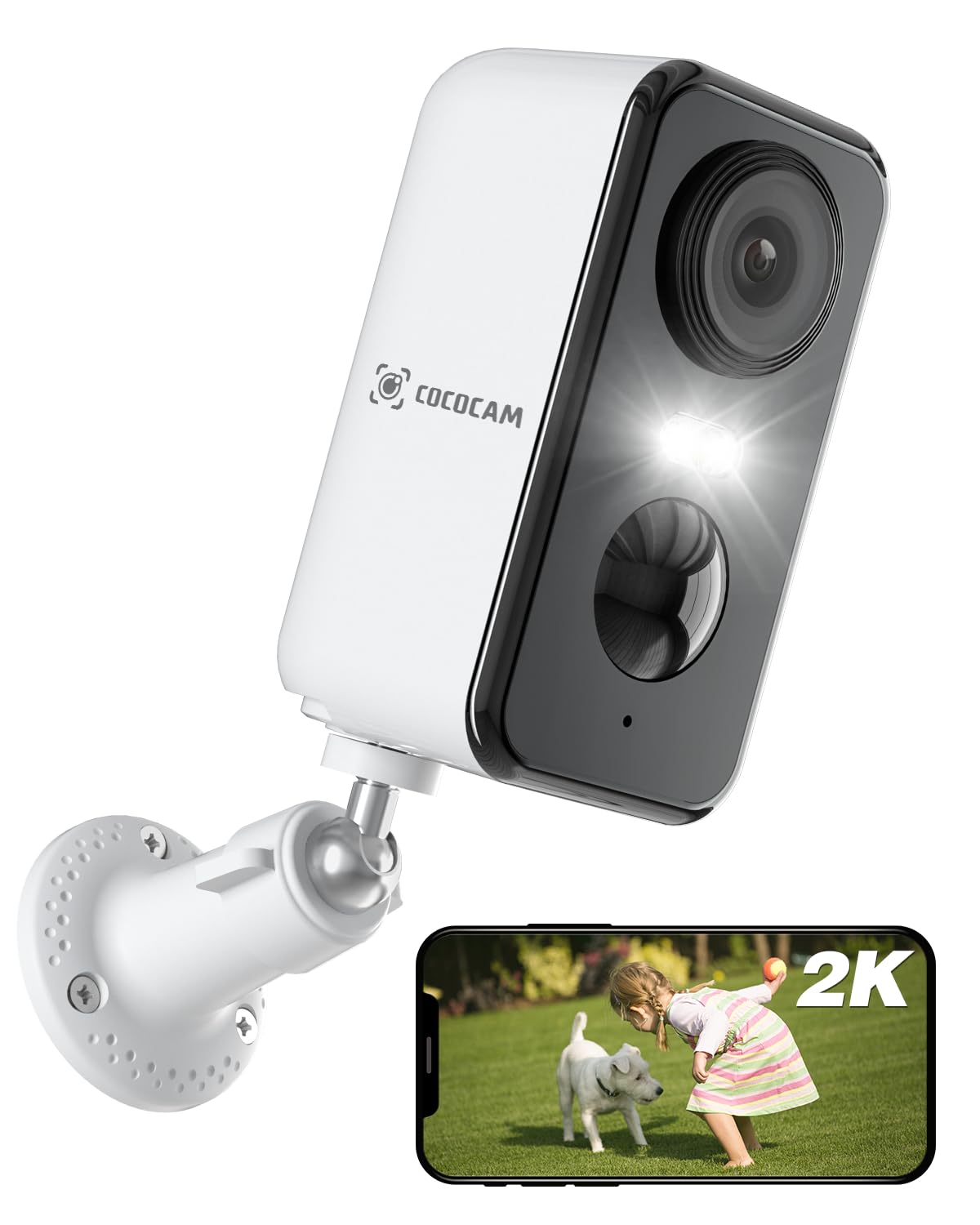 Caméra de surveillance COCOCAM 2K WiFi Exterieure sans Fil AI Détection