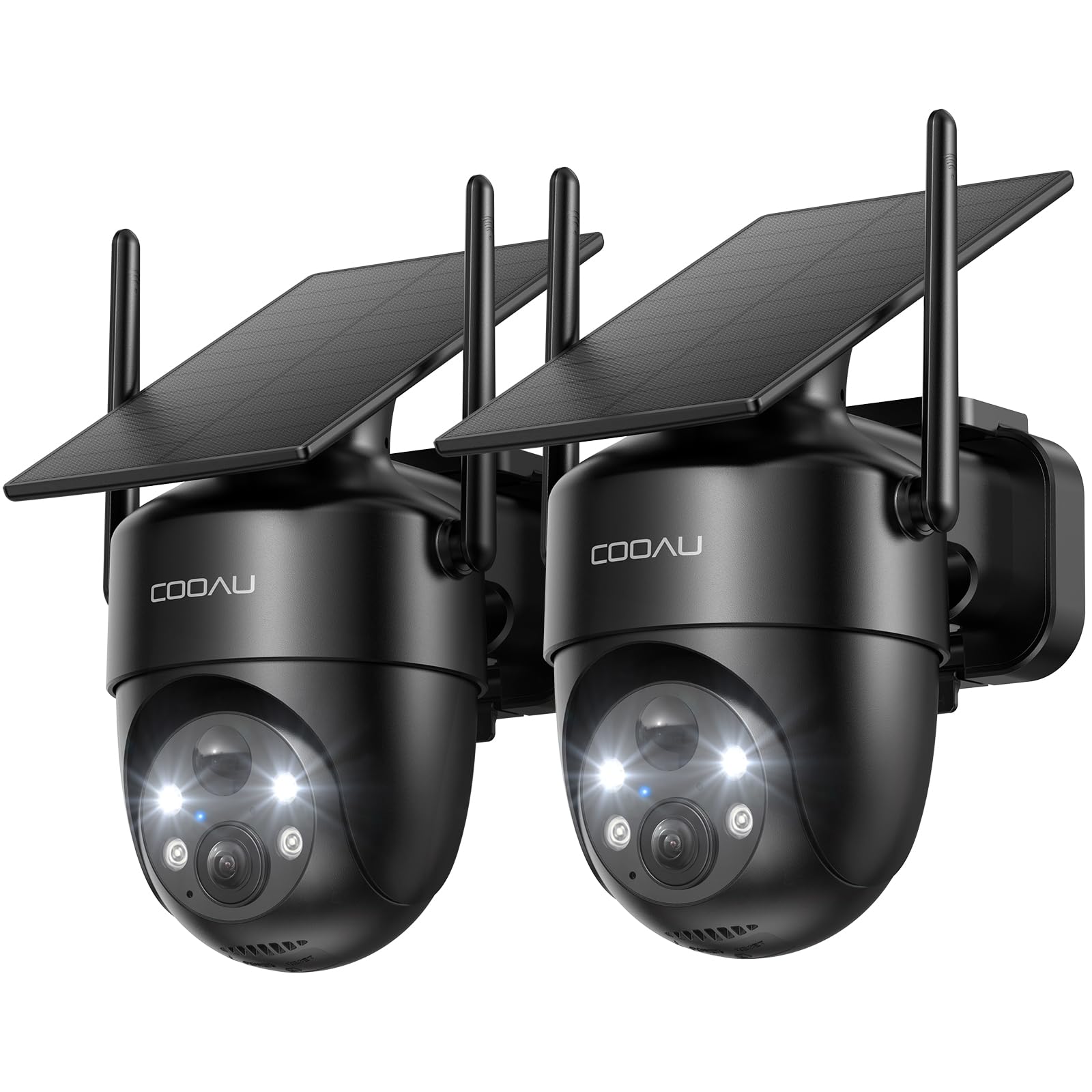 COOAU 2K Caméra de Surveillance Exterieure sans Fil | Caméra Solaire 3MP 360° PTZ, Wi-FI 6, 2 Paquets